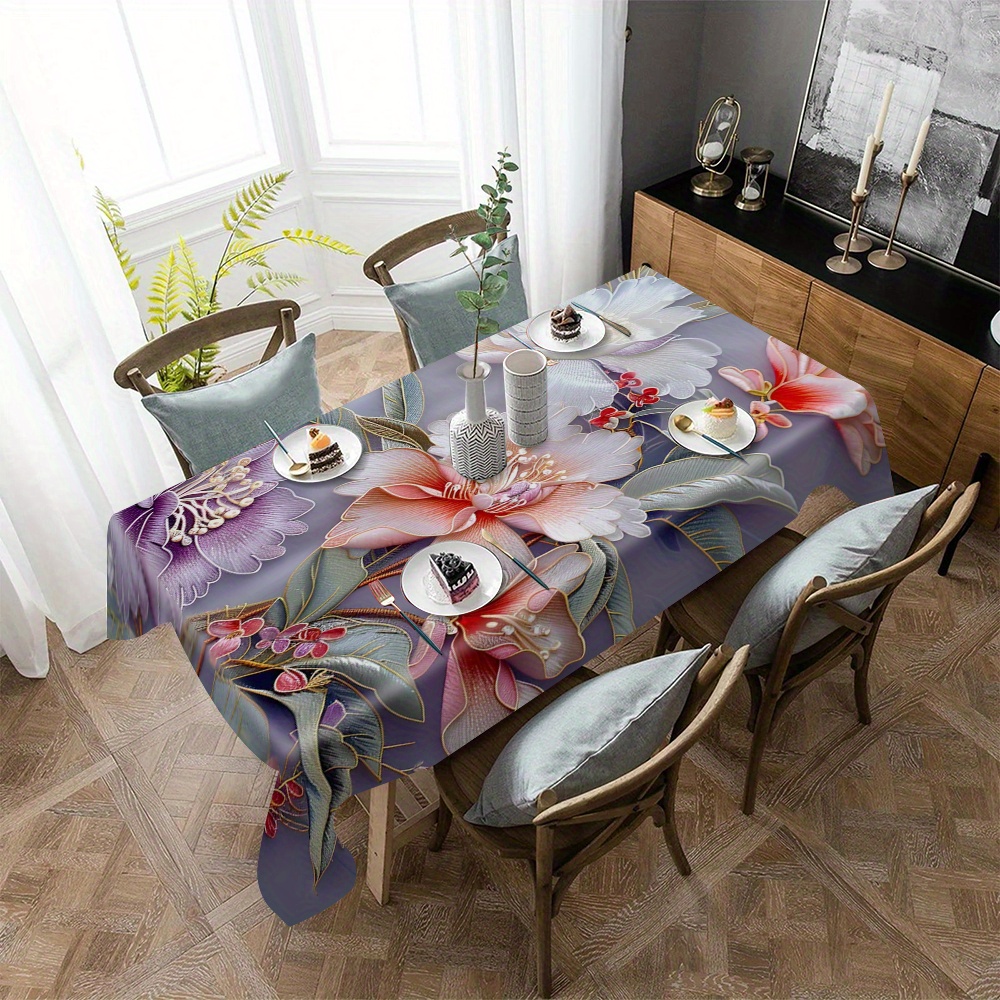 1pc Waterproof & Oil-resistant Grey Purple Floral Tablecloth - Perfect For Dining, Office Desk, And Home Decor Waterproof Tablecloth Table Cloth Waterproof
1pc Waterproof & Oil-resistant Grey Purple Floral Tablecloth - Perfect For Dining, Office Desk, And Home Decor Waterproof Tablecloth Table Cloth Waterproof