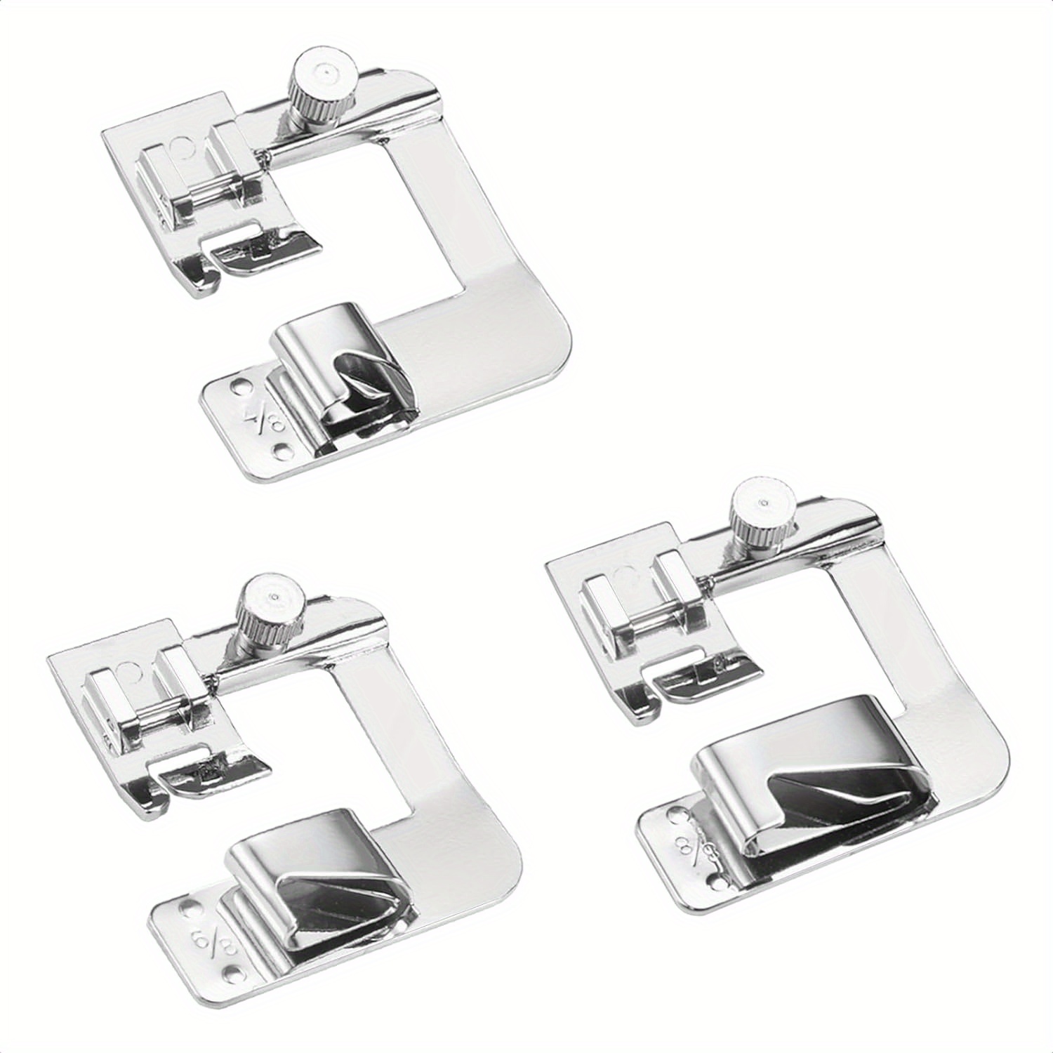 Rolled Hem Presser Foot Set - 3 Piece Wide Hemmer Foot Kit Includes 1/2 Inch, 3/4 Inch, 1 Inch Presser Feet - For Low Shank Snap-on Singer, Brother, , , And More Sewing Machines
Rolled Hem Presser Foot Set - 3 Piece Wide Hemmer Foot Kit Includes 1/2 Inch, 3/4 Inch, 1 Inch Presser Feet - For Low Shank Snap-on Singer, Brother, , , And More Sewing Machines