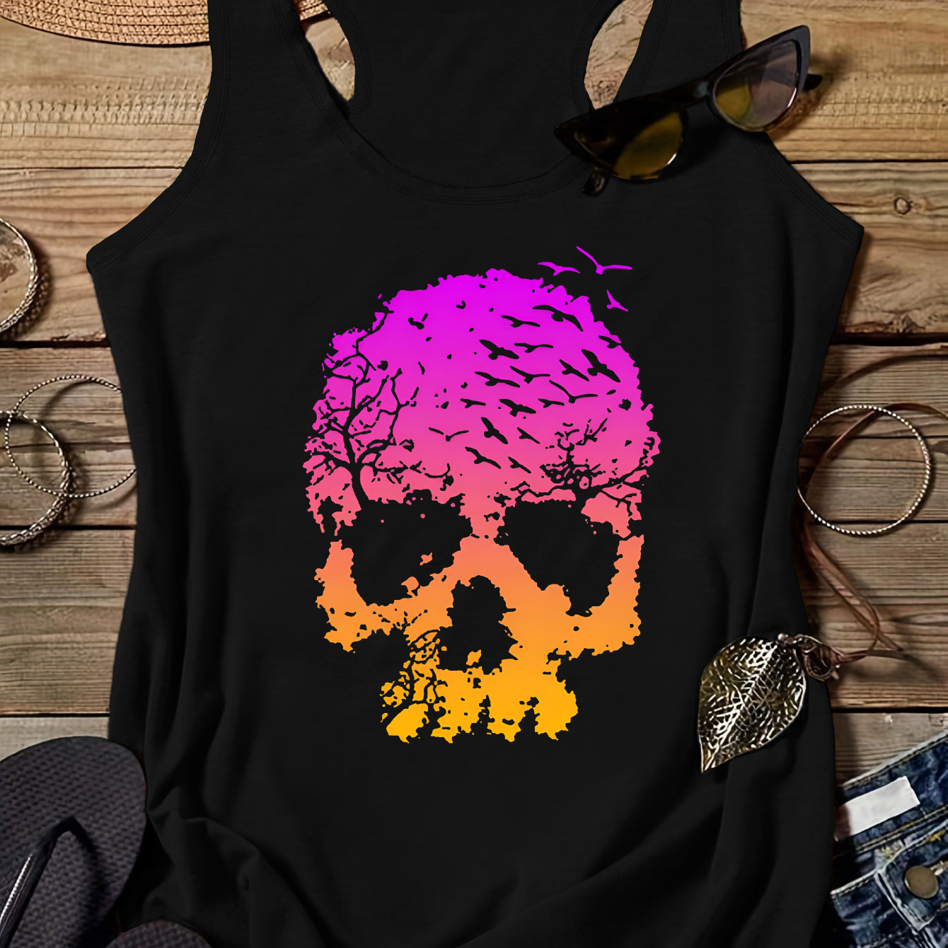 Plus Size Halloween Print Tank Top, Casual Sleeveless Crew Neck Top For Summer & Spring, Women's Plus Size Clothing
Plus Size Halloween Print Tank Top, Casual Sleeveless Crew Neck Top For Summer & Spring, Women's Plus Size Clothing