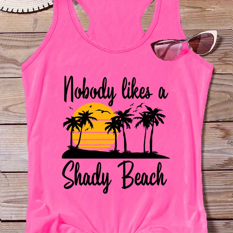 Plus Size Beach Print Tank Top, Casual Sleeveless Crew Neck Top For Summer & Spring, Women's Plus Size Clothing
Plus Size Beach Print Tank Top, Casual Sleeveless Crew Neck Top For Summer & Spring, Women's Plus Size Clothing