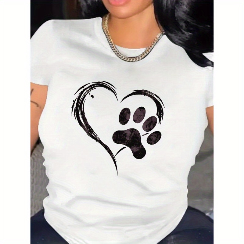 Love Pet Print Crew Neck T-shirt, Casual Short Sleeve Top For Spring & Summer, Women's Clothing
Love Pet Print Crew Neck T-shirt, Casual Short Sleeve Top For Spring & Summer, Women's Clothing