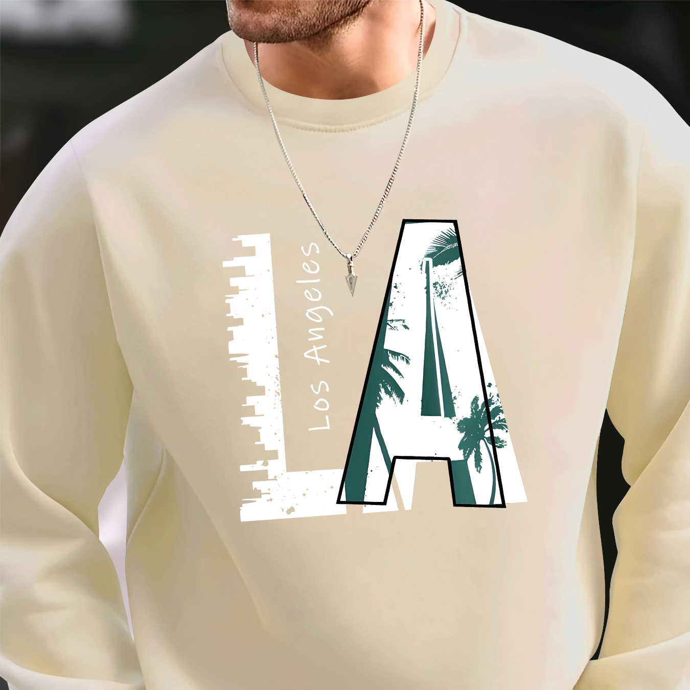 Los Angeles Creative Print Pullover Sweatshirt, Casual Streetwear Fashion Long Sleeve Crew Neck Sweater, Basic Top For Sports & Daily Wear
Los Angeles Creative Print Pullover Sweatshirt, Casual Streetwear Fashion Long Sleeve Crew Neck Sweater, Basic Top For Sports & Daily Wear