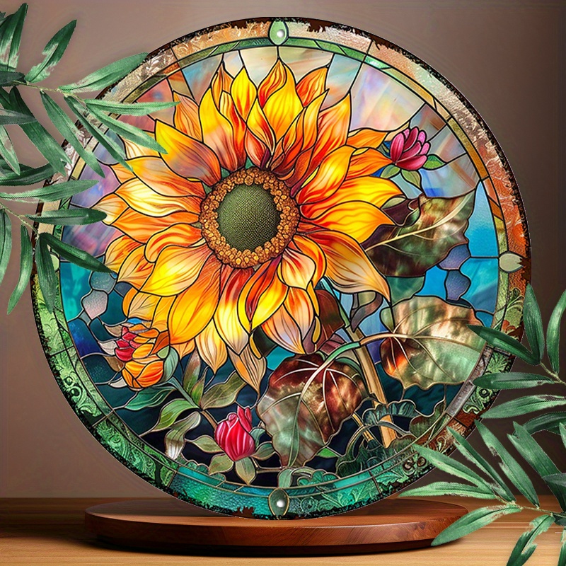 Sunflower Art Nouveau 8x8" Round Aluminum Wall Sign - Uv & Scratch Resistant, Easy-hang Decor For Home & Restaurant Sunflower Decor Sunflower Wall Decor
Sunflower Art Nouveau 8x8" Round Aluminum Wall Sign - Uv & Scratch Resistant, Easy-hang Decor For Home & Restaurant Sunflower Decor Sunflower Wall Decor
