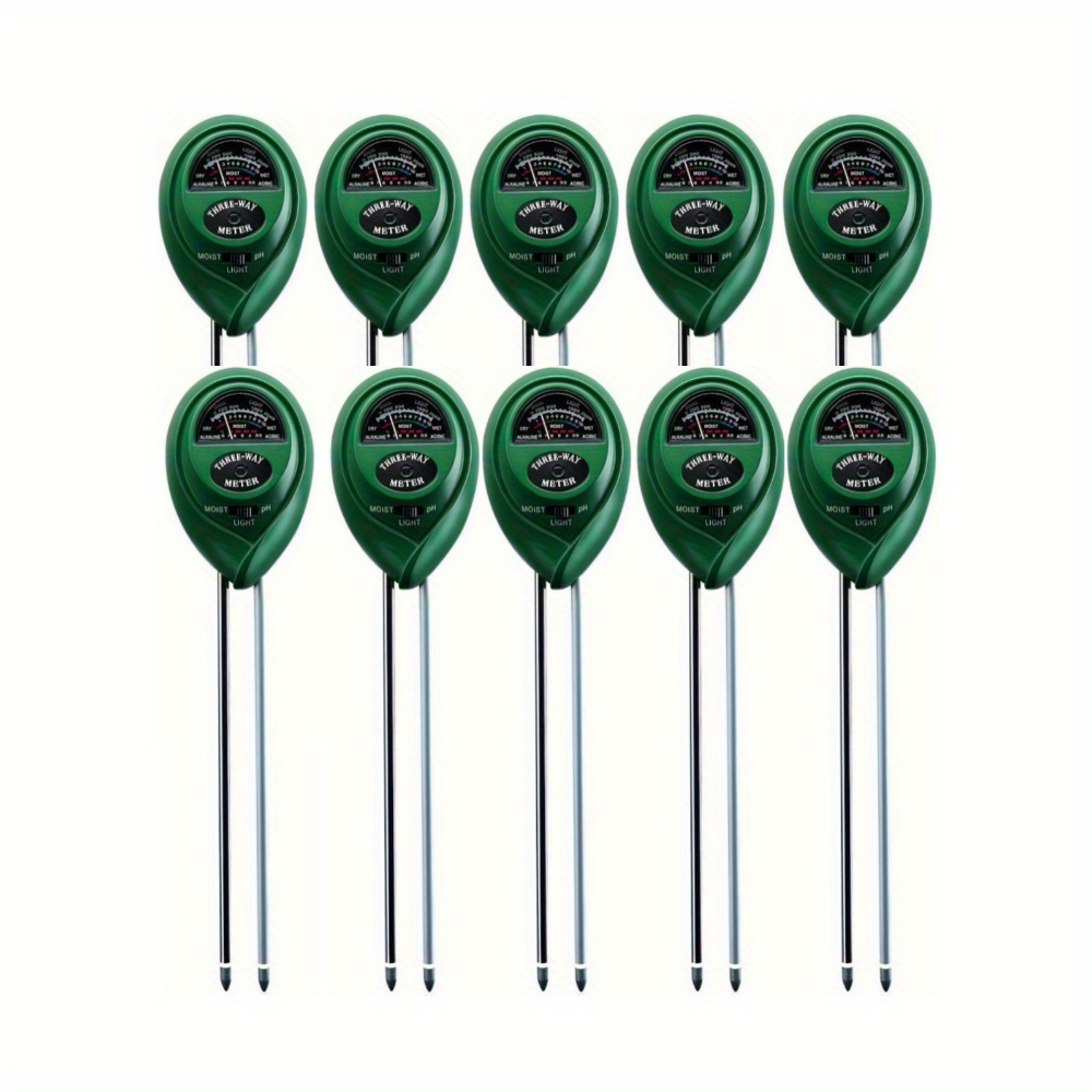 10 Pack, Soil Tester, 3-in-1 Plant Moisture Meter Light And Ph Tester For Home, Garden, Lawn, Farm, Indoor And Outdoor Use, Plants , Testing Instrument Hygrometer Ph Meter
10 Pack, Soil Tester, 3-in-1 Plant Moisture Meter Light And Ph Tester For Home, Garden, Lawn, Farm, Indoor And Outdoor Use, Plants , Testing Instrument Hygrometer Ph Meter