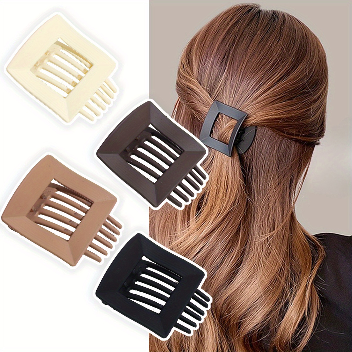 4-piece Set Of Smooth, Rectangular Hair Clips In Black, Brown, And - Styling Your Hair With A Minimalist Touch
4-piece Set Of Smooth, Rectangular Hair Clips In Black, Brown, And - Styling Your Hair With A Minimalist Touch