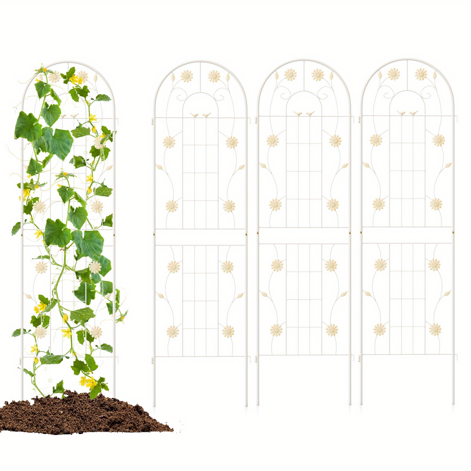 Multigot 4 Pack Rustproof Metal Garden Trellis 71" X 20" Wire Lattice Panel For Patio
Multigot 4 Pack Rustproof Metal Garden Trellis 71" X 20" Wire Lattice Panel For Patio