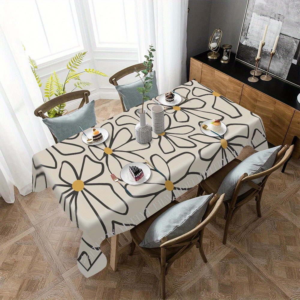 1pc Fresh Beige Floral Print Tablecloth - Waterproof & Oil-resistant, Perfect For Dining, Office Desk, And Home Decor
1pc Fresh Beige Floral Print Tablecloth - Waterproof & Oil-resistant, Perfect For Dining, Office Desk, And Home Decor