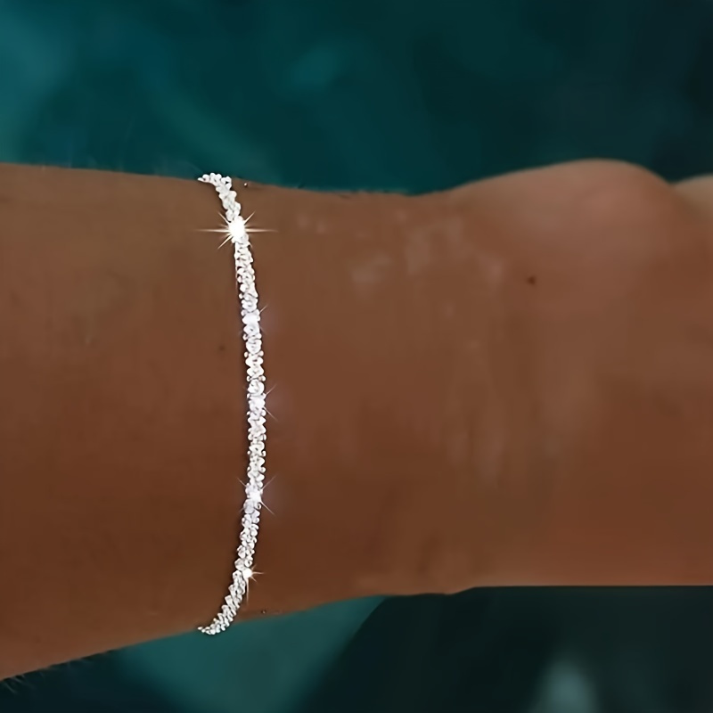 925 Silver-plated Super Sparkling Sparkling Bracelet - Elegant And - Adjustable For , A Holiday Gift For
925 Silver-plated Super Sparkling Sparkling Bracelet - Elegant And - Adjustable For , A Holiday Gift For