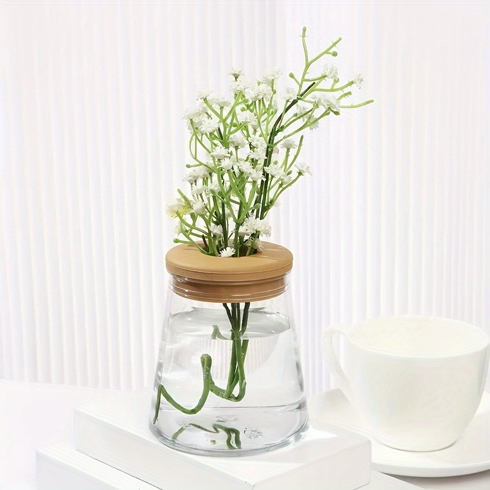 1 Pc Hydroponic Plant Vases, Uncharged Clear Plastic Propagation Station With Wooden Lid, Indoor Small Water Planting Pot For Home & Office Decor
1 Pc Hydroponic Plant Vases, Uncharged Clear Plastic Propagation Station With Wooden Lid, Indoor Small Water Planting Pot For Home & Office Decor