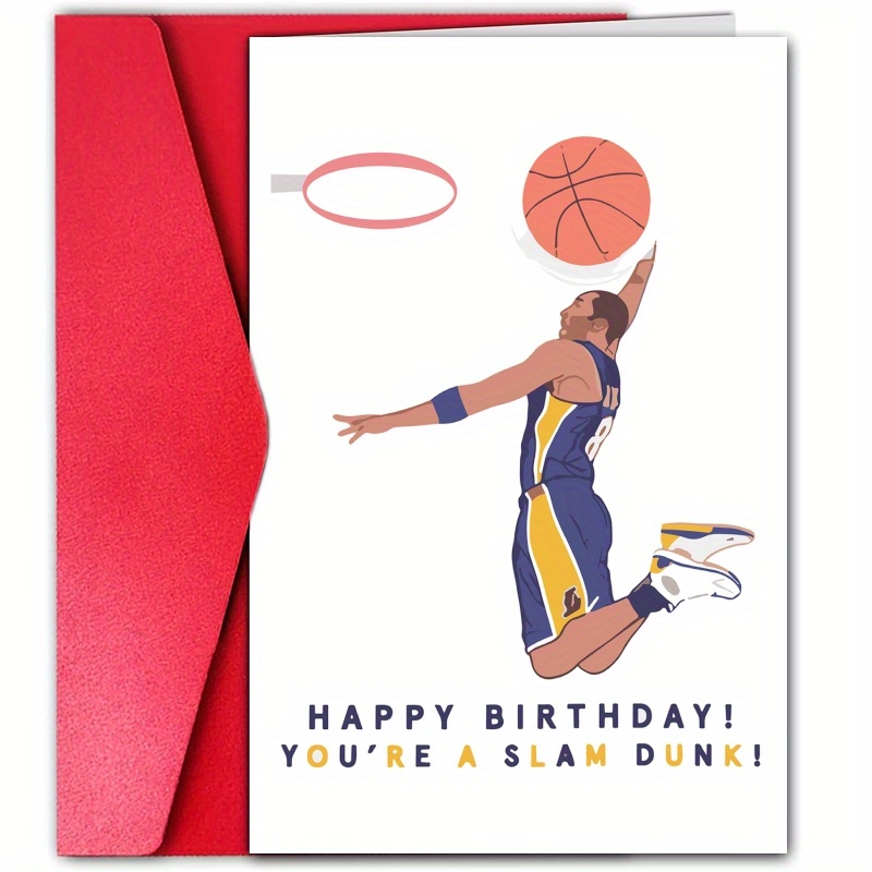 1pc Basketball Themed Happy Birthday Greeting Card, Funny B-day Note For Friends & Family
1pc Basketball Themed Happy Birthday Greeting Card, Funny B-day Note For Friends & Family