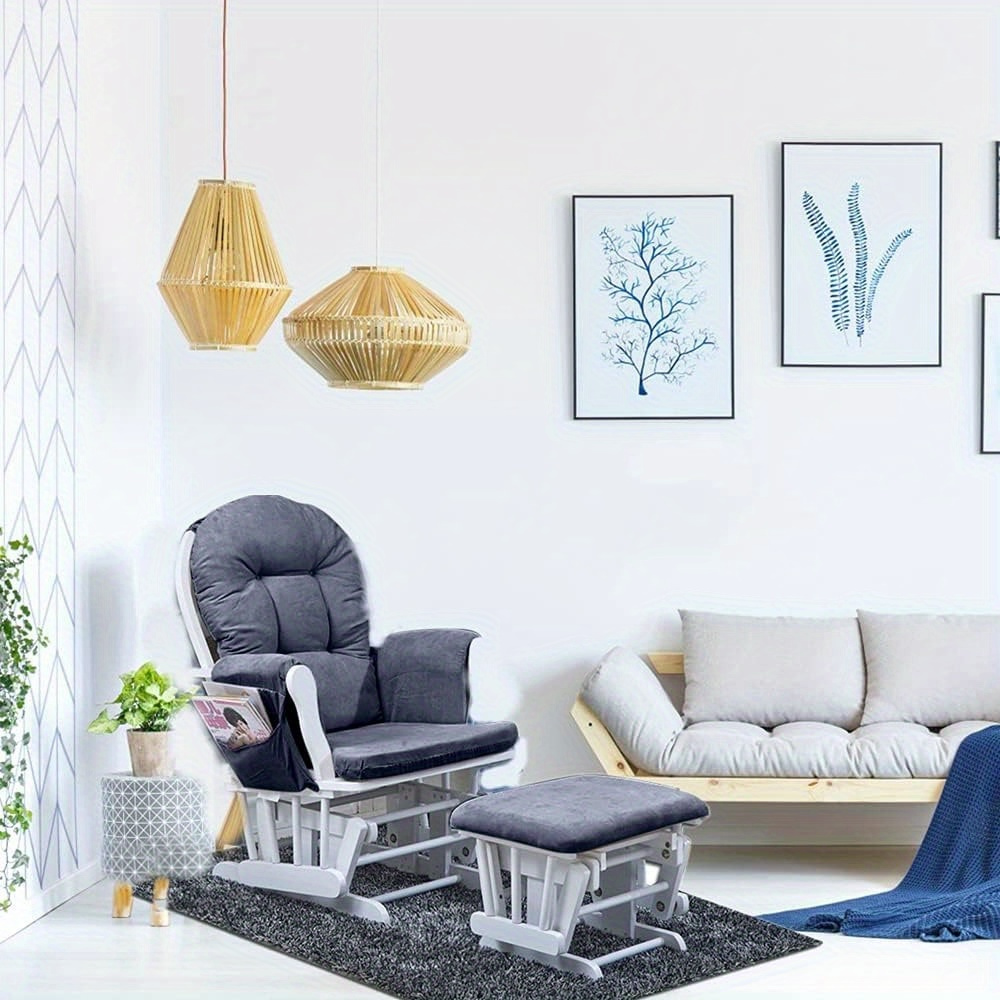 Rocker Replacement Cushions Cover Set, Cotton Chair Cushion + Stool Pad Set Warm Cover Rocking Chair Cushions Total Chair Pad Cushion For Home Office, Gray
Rocker Replacement Cushions Cover Set, Cotton Chair Cushion + Stool Pad Set Warm Cover Rocking Chair Cushions Total Chair Pad Cushion For Home Office, Gray