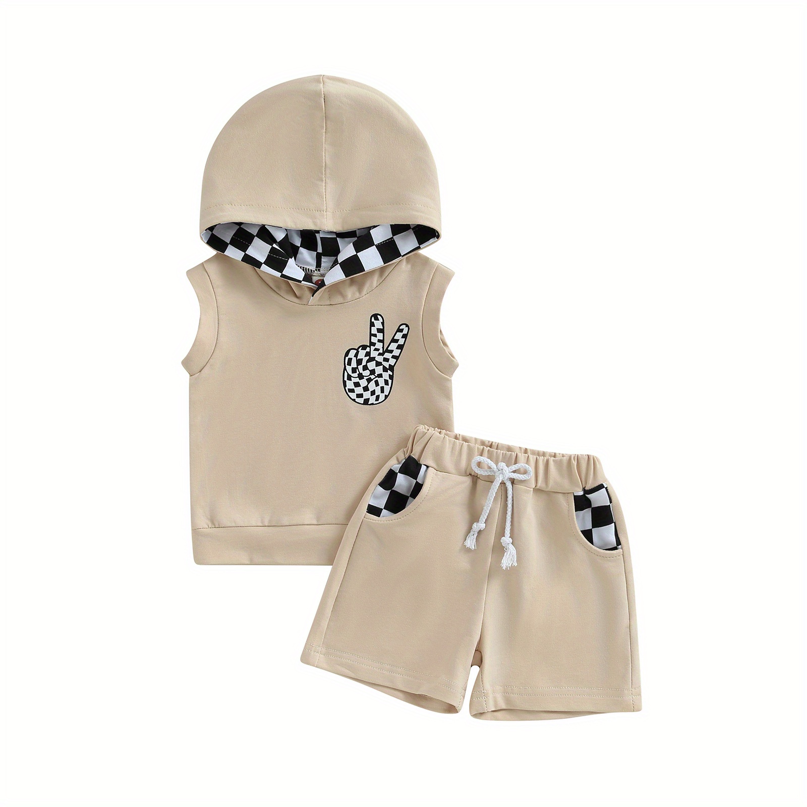 Toddler Boys 2pcs Shorts Fashion Sets Sleeveless Hooded Vest And Drawstring Shorts Sets
Toddler Boys 2pcs Shorts Fashion Sets Sleeveless Hooded Vest And Drawstring Shorts Sets