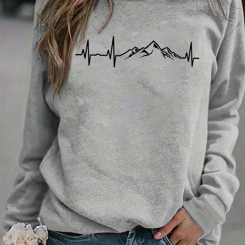 Sweat-shirt imprimé montagne, sweat-shirt décontracté à manches longues et col rond pour l'automne et l'hiver, vêtements pour femmes
Sweat-shirt imprimé montagne, sweat-shirt décontracté à manches longues et col rond pour l'automne et l'hiver, vêtements pour femmes