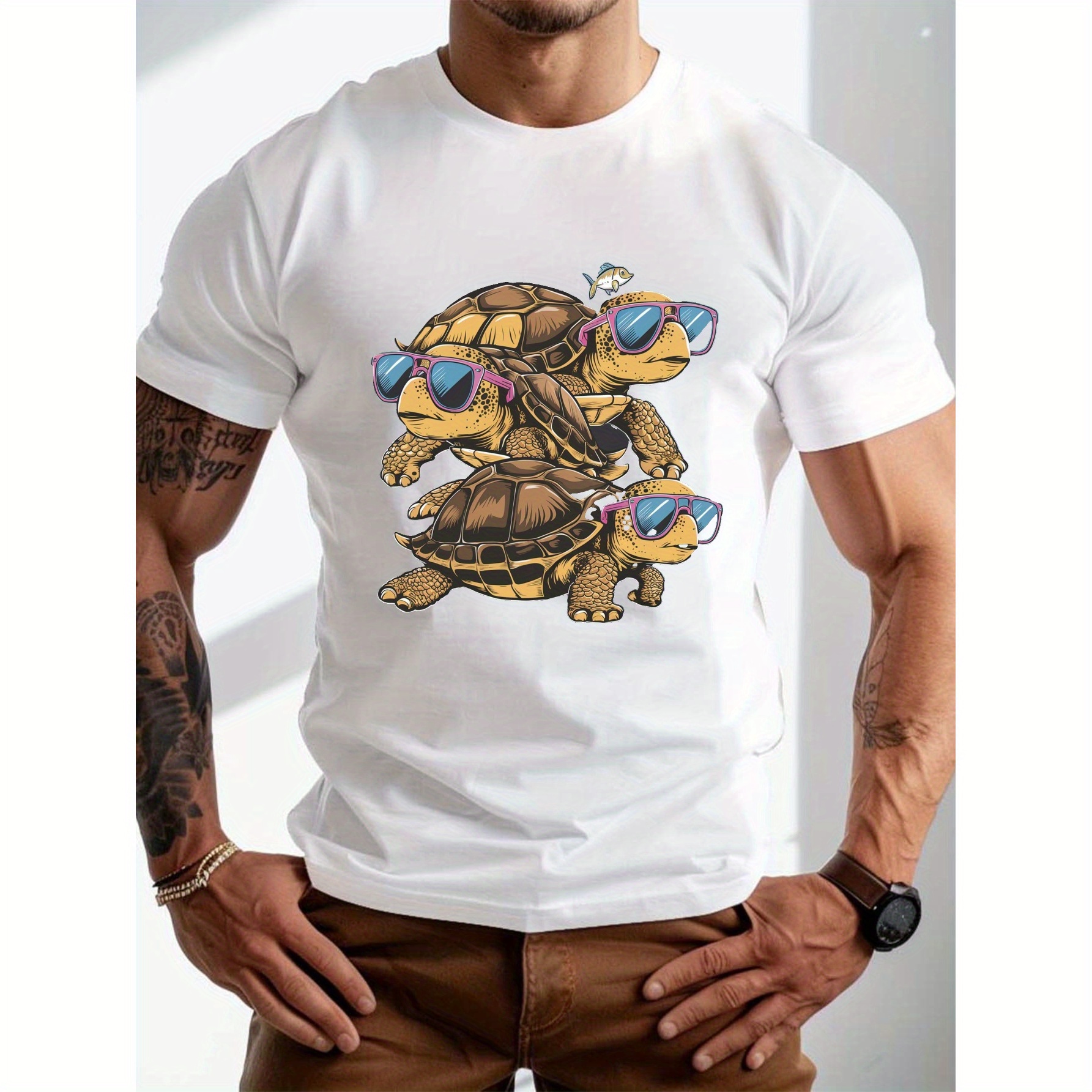 Turtles Print T-shirt, Men's Casual Comfy Short Sleeve Crew Neck Tee, Men's Clothing For Summer Outdoor Activity
Turtles Print T-shirt, Men's Casual Comfy Short Sleeve Crew Neck Tee, Men's Clothing For Summer Outdoor Activity