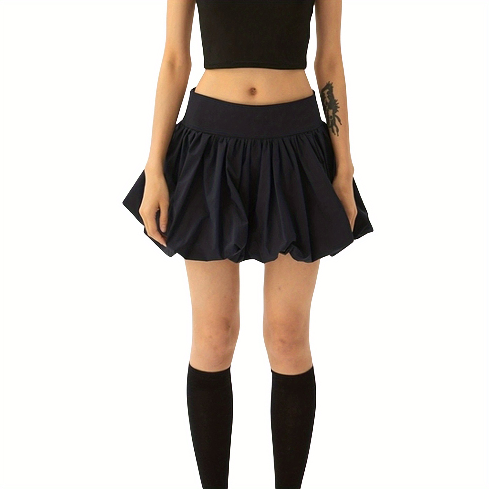 Solid Elastic Waist Mini Skirt, Cute Ruched Club Skirt For Spring & Summer, Women's Clothing
Solid Elastic Waist Mini Skirt, Cute Ruched Club Skirt For Spring & Summer, Women's Clothing