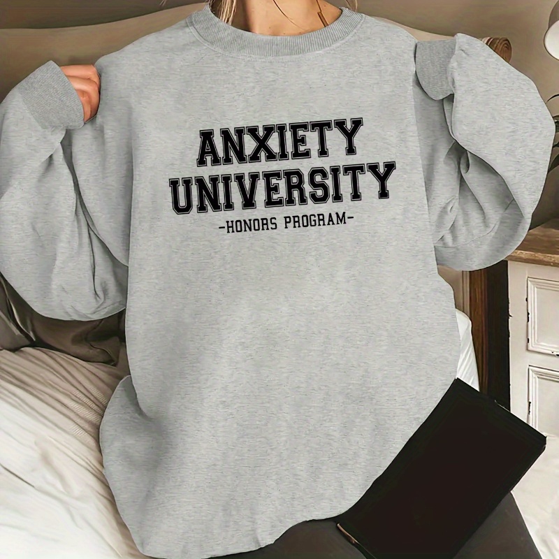 Plus Size Letter Print Sweatshirt, Crew Neck Casual Sweatshirt For Winter & Fall, Women's Plus Size Clothing
Plus Size Letter Print Sweatshirt, Crew Neck Casual Sweatshirt For Winter & Fall, Women's Plus Size Clothing