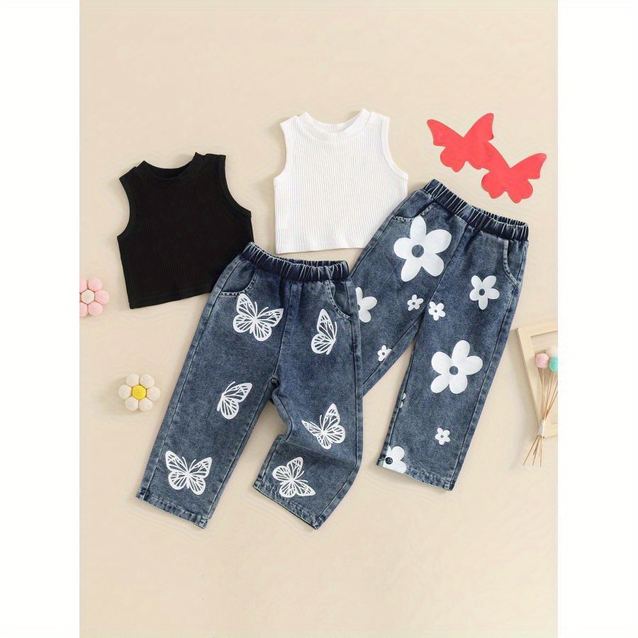 Baby Girl 2pcs Summer Outfits Sleeveless Ribbed Tank Tops + Denim Pants Set Toddler Clothes
Baby Girl 2pcs Summer Outfits Sleeveless Ribbed Tank Tops + Denim Pants Set Toddler Clothes
