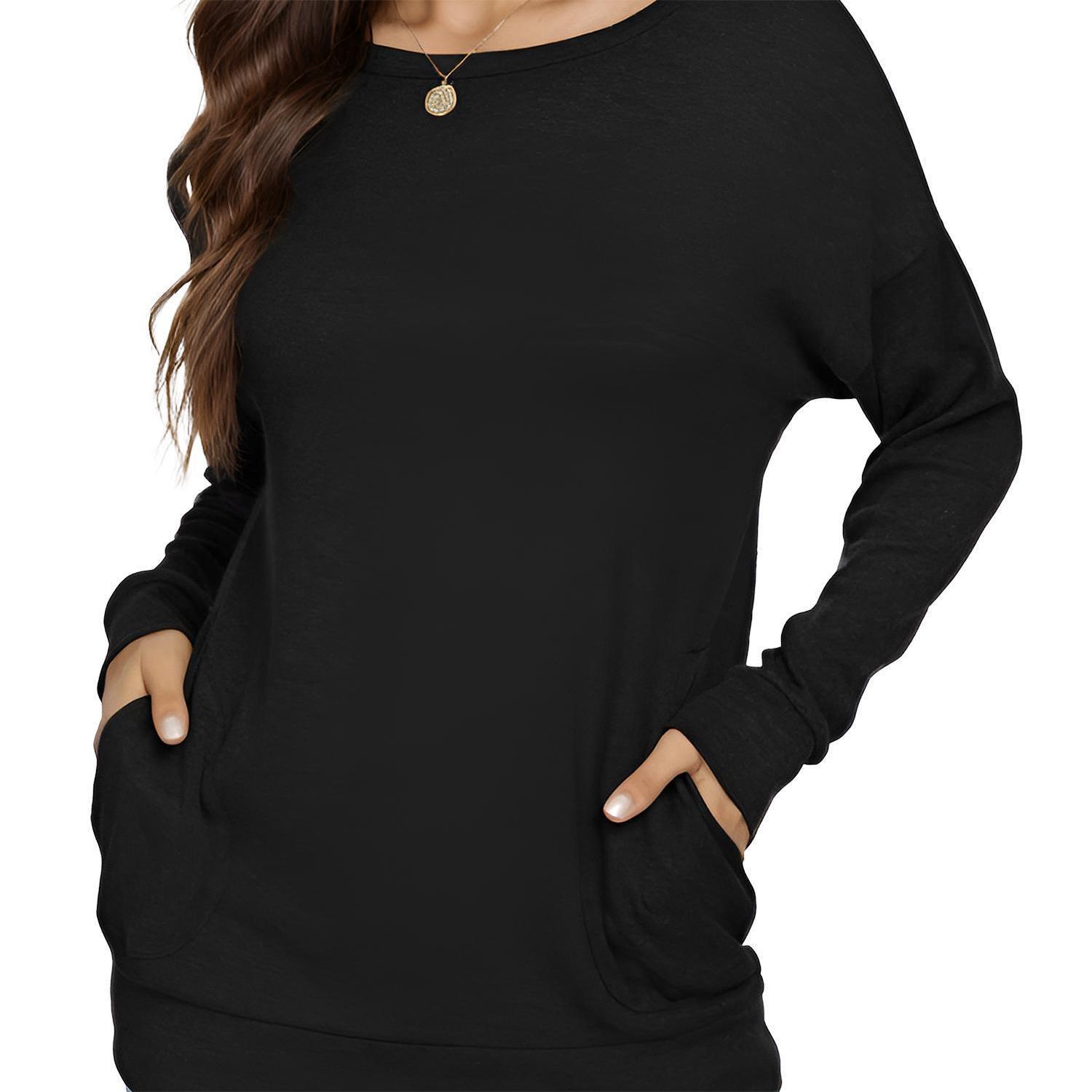 Solid Crew Neck Side Pockets T-shirt, Casual Drop Shoulder Long Sleeve T-shirt For Spring & Fall, Women's Clothing
Solid Crew Neck Side Pockets T-shirt, Casual Drop Shoulder Long Sleeve T-shirt For Spring & Fall, Women's Clothing
