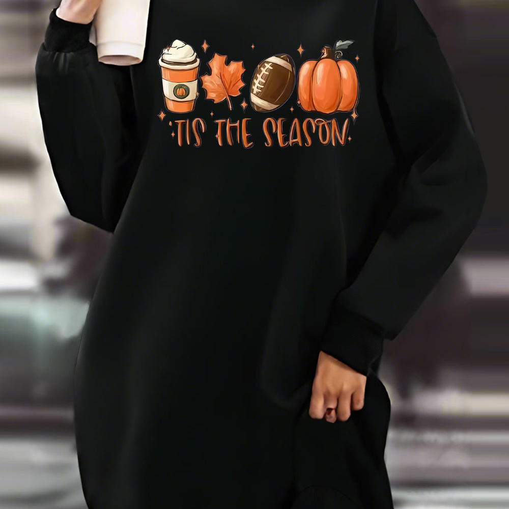 Plus Size Letter & Graphic Print Sweatshirt Dress, Casual Loose Fit Long Sleeve Crew Neck Dress For Fall & Winter, Women's Plus Size Clothing
Plus Size Letter & Graphic Print Sweatshirt Dress, Casual Loose Fit Long Sleeve Crew Neck Dress For Fall & Winter, Women's Plus Size Clothing