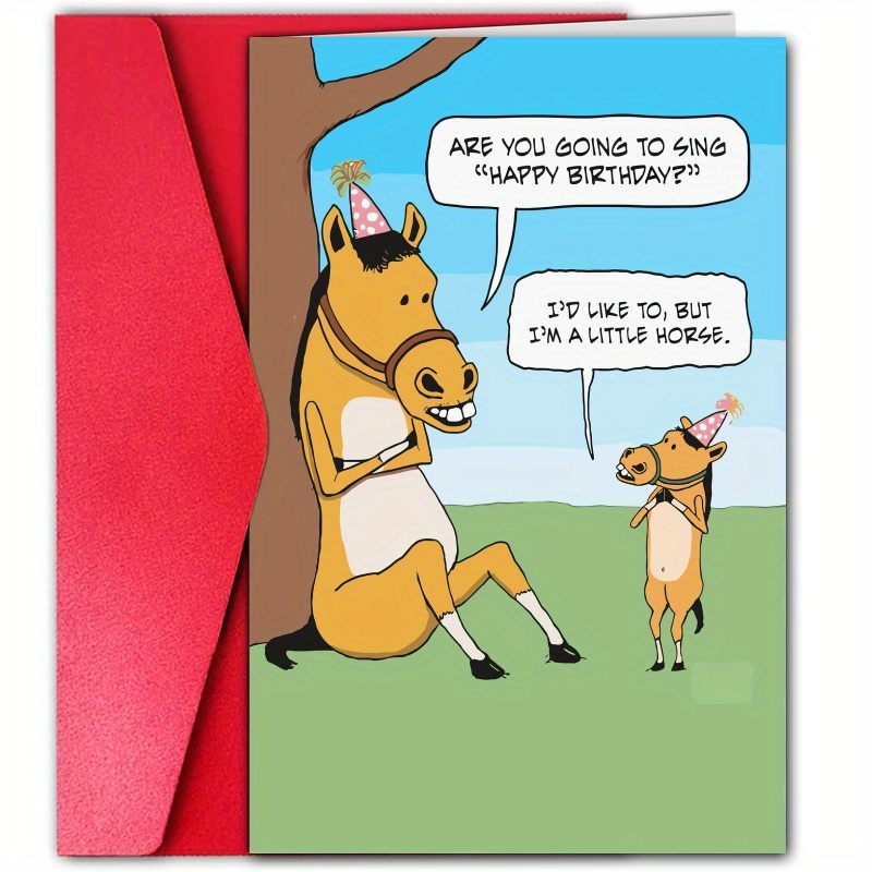 1pc, Funny Birthday Card For Adults With Party Hat Horses, Humorous Happy Birthday Greeting Card
1pc, Funny Birthday Card For Adults With Party Hat Horses, Humorous Happy Birthday Greeting Card
