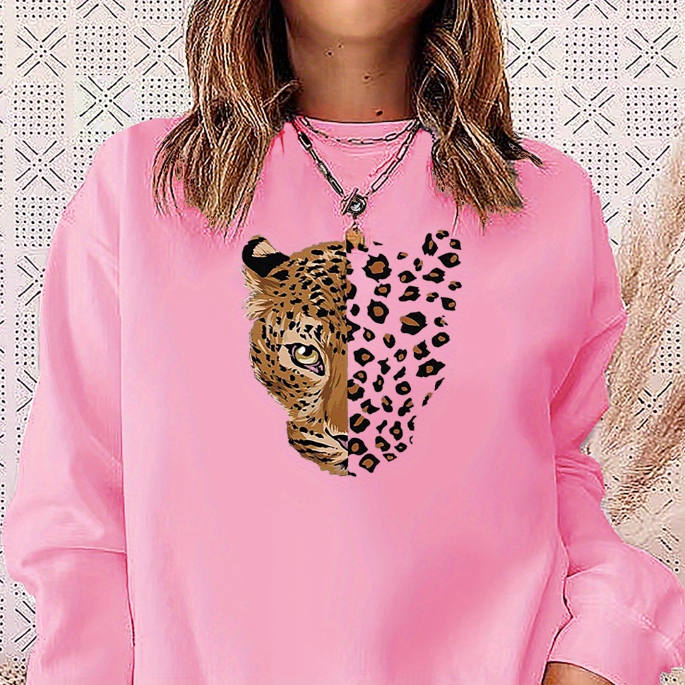 Plus Size Leopard Print Crew Neck Pullover Sweatshirt, Casual Long Sleeve Sweatshirt For Fall & Winter, Women's Plus Size Clothing
Plus Size Leopard Print Crew Neck Pullover Sweatshirt, Casual Long Sleeve Sweatshirt For Fall & Winter, Women's Plus Size Clothing