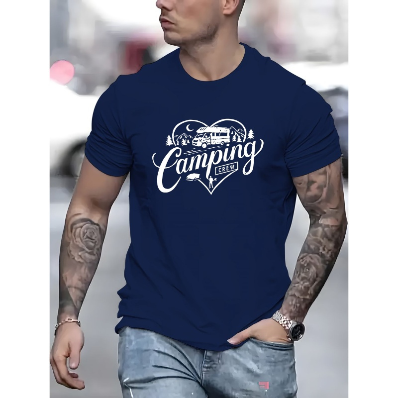 Men's Casual Camping Graphic T-shirt - White Short Sleeve, Round Neck, Polyester , Summer Tee And Mountain Print, Camping Accessories
Men's Casual Camping Graphic T-shirt - White Short Sleeve, Round Neck, Polyester , Summer Tee And Mountain Print, Camping Accessories