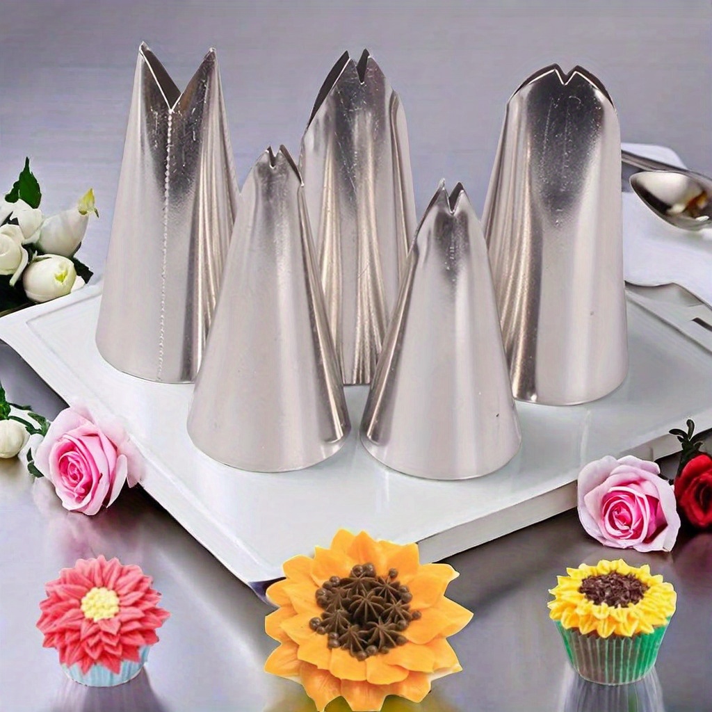 5pcs Chef-d'œuvre de Pâtisserie DIY: 5pcs Embouts de Douille en Acier Inoxydable pour la Décoration de Gâteaux Professionnelle - Facile, & Polyvalent idéal pour Créer de Beaux Cupcakes, Gâteaux,
5pcs Chef-d'œuvre de Pâtisserie DIY: 5pcs Embouts de Douille en Acier Inoxydable pour la Décoration de Gâteaux Professionnelle - Facile, & Polyvalent idéal pour Créer de Beaux Cupcakes, Gâteaux,