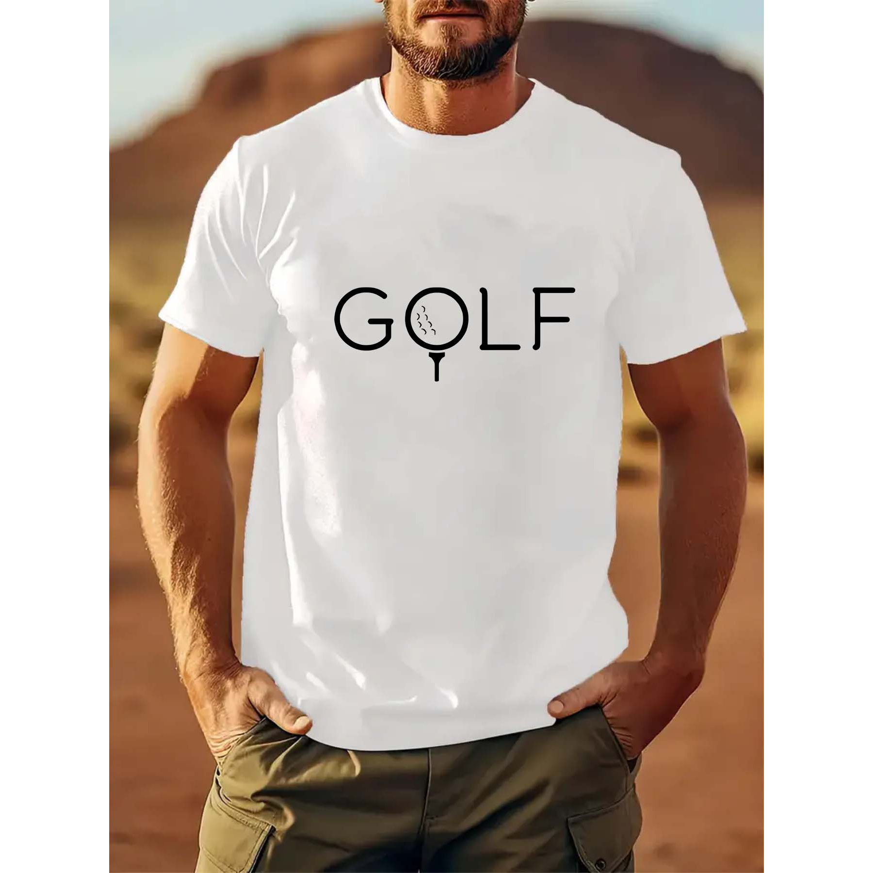 Golf Print Men's Short Sleeve Casual T-shirt, Crew Neck Tee Tops, Summer Outdoor Daily Wear
Golf Print Men's Short Sleeve Casual T-shirt, Crew Neck Tee Tops, Summer Outdoor Daily Wear