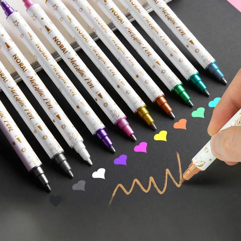 10-pack Metallic Glitter Highlighters - Dual Tip Brush & Fine Point Markers For Scrapbooking, Diy Albums, Crafts On Ceramic, Stone, Glass - Quick-dry Ink, Comfort Grip
10-pack Metallic Glitter Highlighters - Dual Tip Brush & Fine Point Markers For Scrapbooking, Diy Albums, Crafts On Ceramic, Stone, Glass - Quick-dry Ink, Comfort Grip
