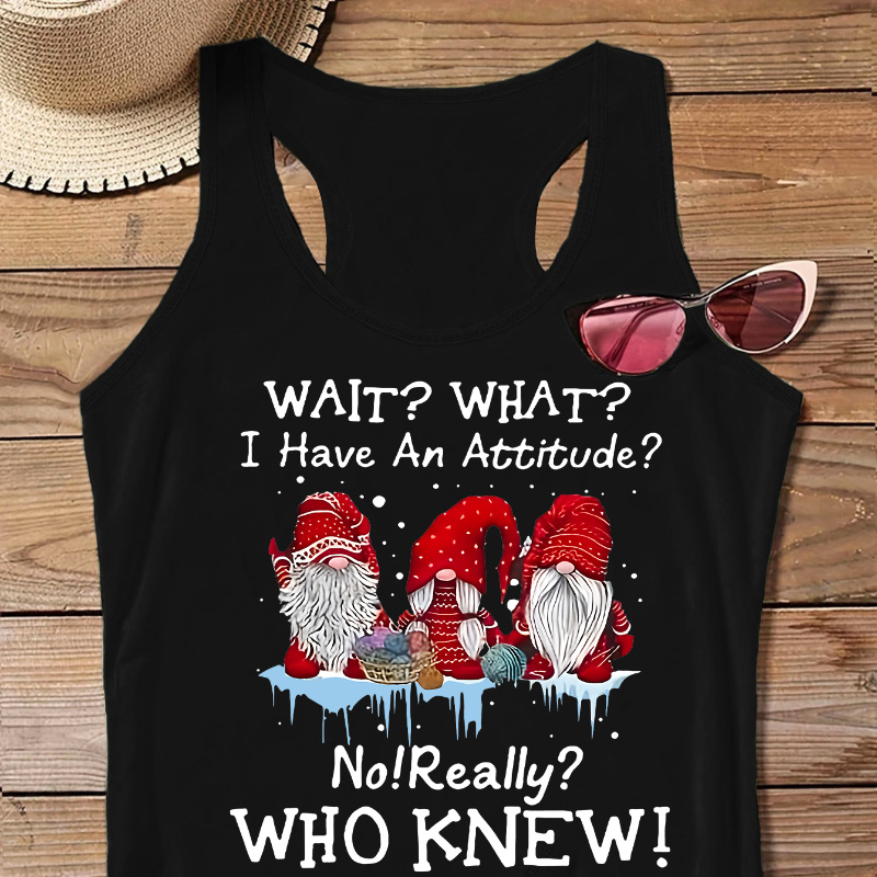 Plus Size Christmas Gnomes Print Tank Top, Casual Sleeveless Crew Neck Tank Top, Women's Plus Size Clothing 
Plus Size Christmas Gnomes Print Tank Top, Casual Sleeveless Crew Neck Tank Top, Women's Plus Size Clothing