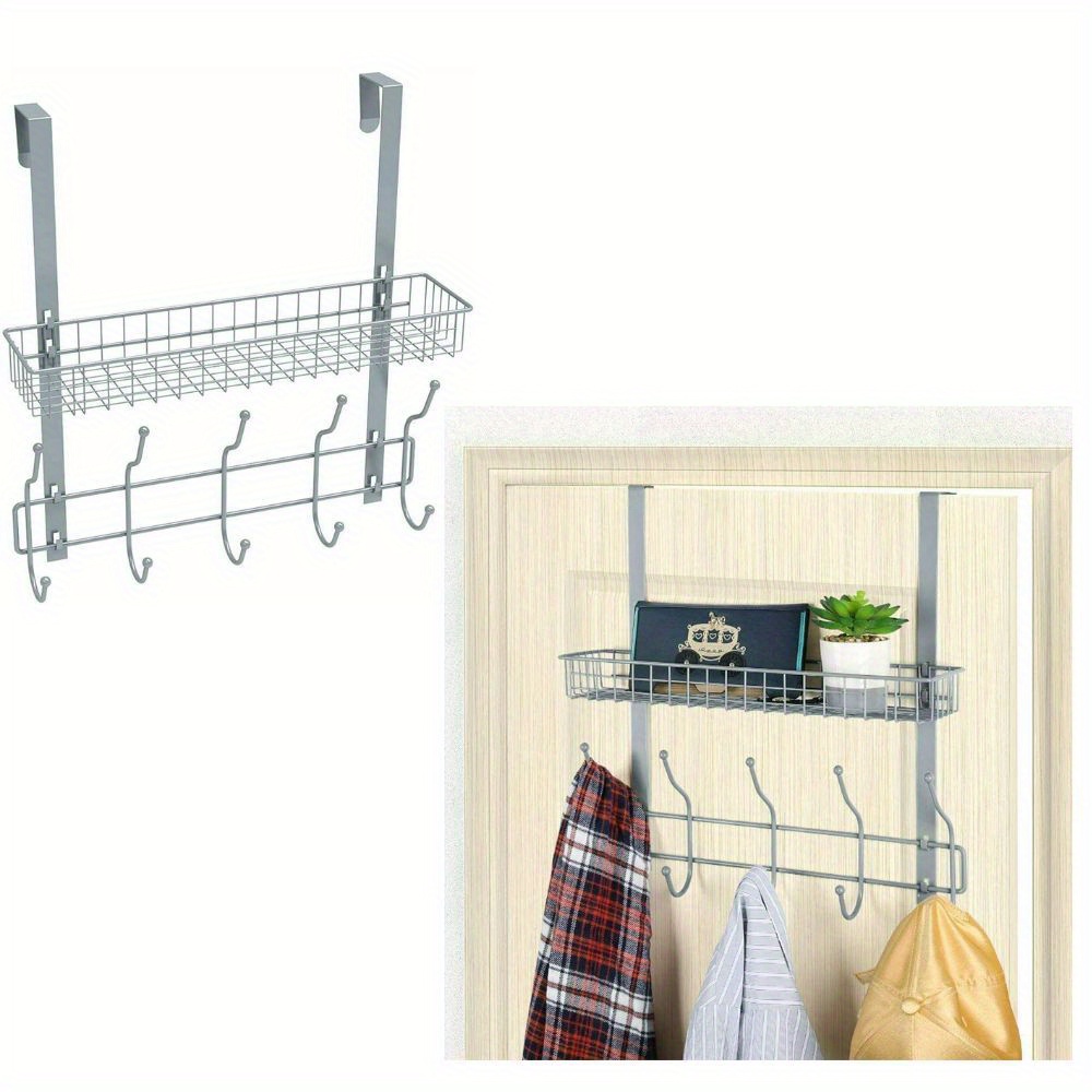 Coat Rack, Over The Door Hanger With Mesh Basket, Detachable Storage Shelf For Towels, Hats, Handbags, Coats.
Coat Rack, Over The Door Hanger With Mesh Basket, Detachable Storage Shelf For Towels, Hats, Handbags, Coats.