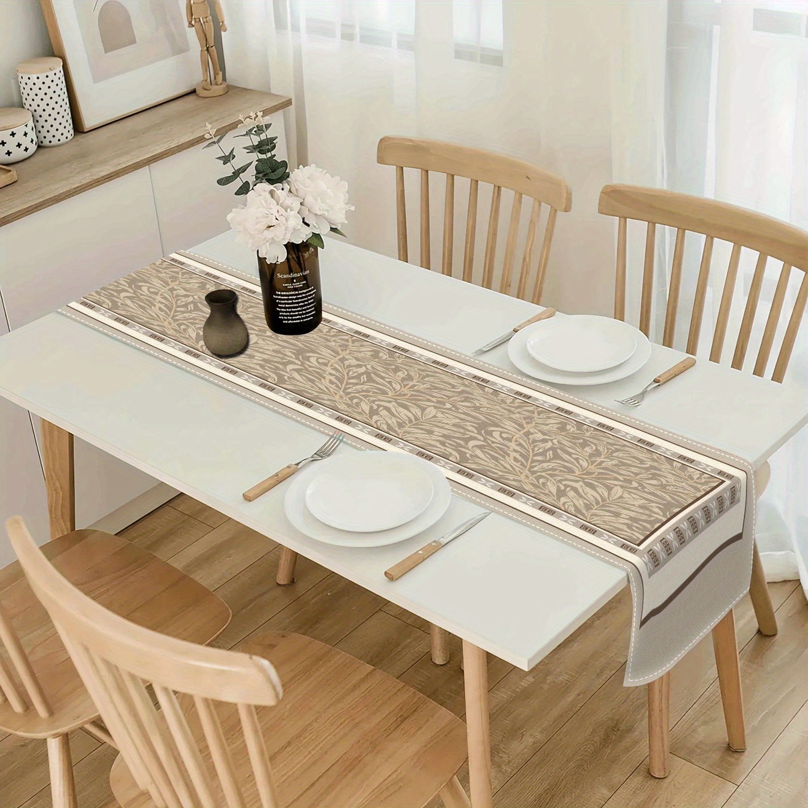 Modern European Printed Linen Table Runner - 100% Linen Woven Rectangular Table Flag For Dining & Party Decor - 1pc
Modern European Printed Linen Table Runner - 100% Linen Woven Rectangular Table Flag For Dining & Party Decor - 1pc