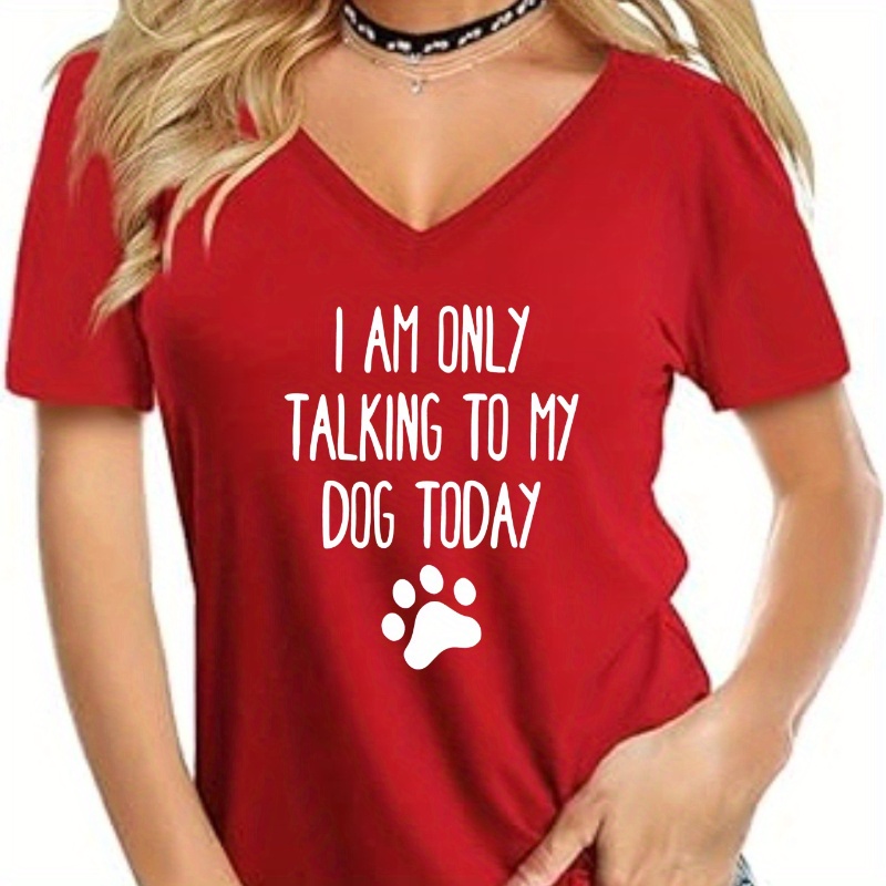 Women's Summer Simple Letter Dog Paw Print Graphic Casual Sports V-neck Short Sleeve T-shirt
Women's Summer Simple Letter Dog Paw Print Graphic Casual Sports V-neck Short Sleeve T-shirt