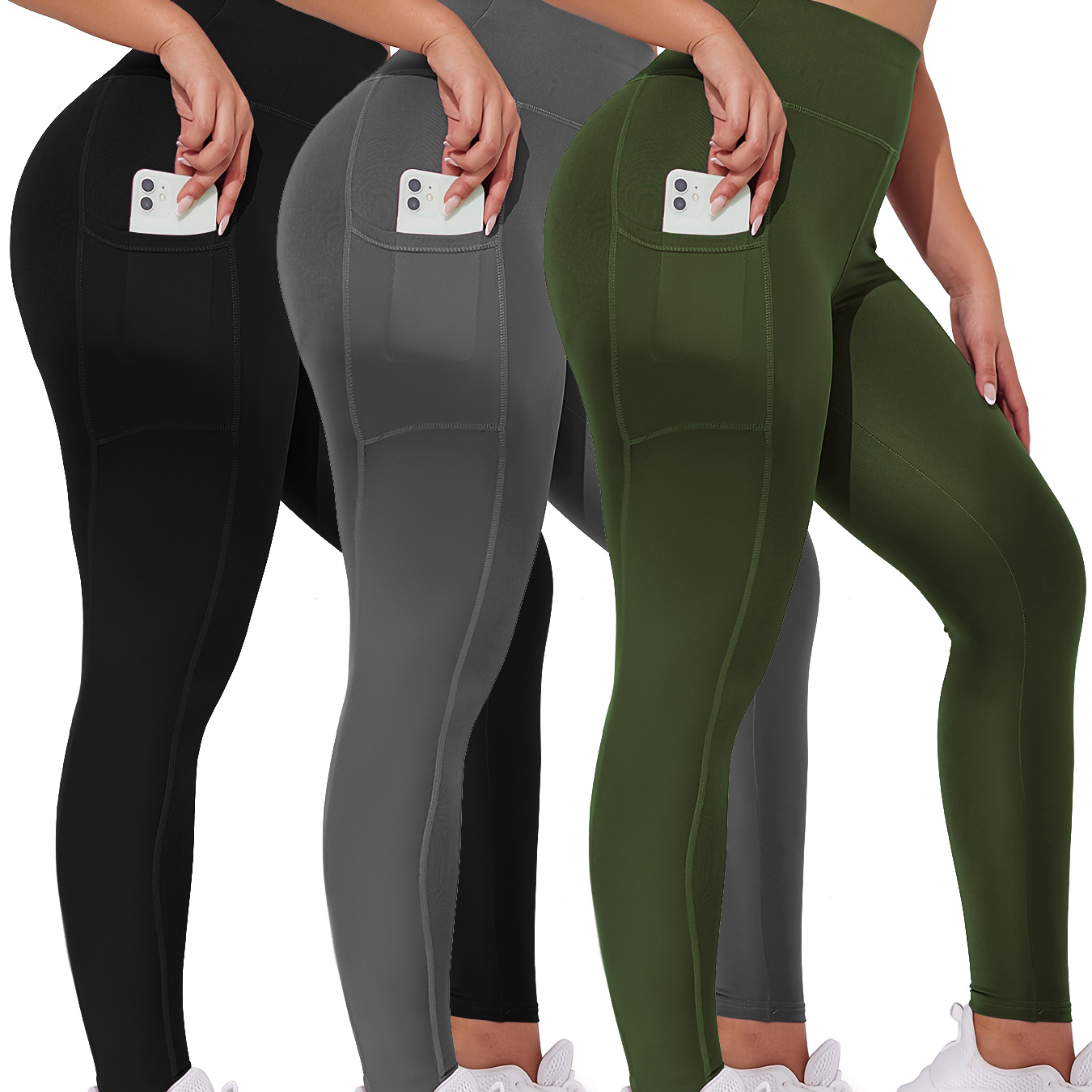 -pack Women's Yoga Pants With , Solid Color High-waisted Leggings With Slim Fit, More Fashionable
-pack Women's Yoga Pants With , Solid Color High-waisted Leggings With Slim Fit, More Fashionable