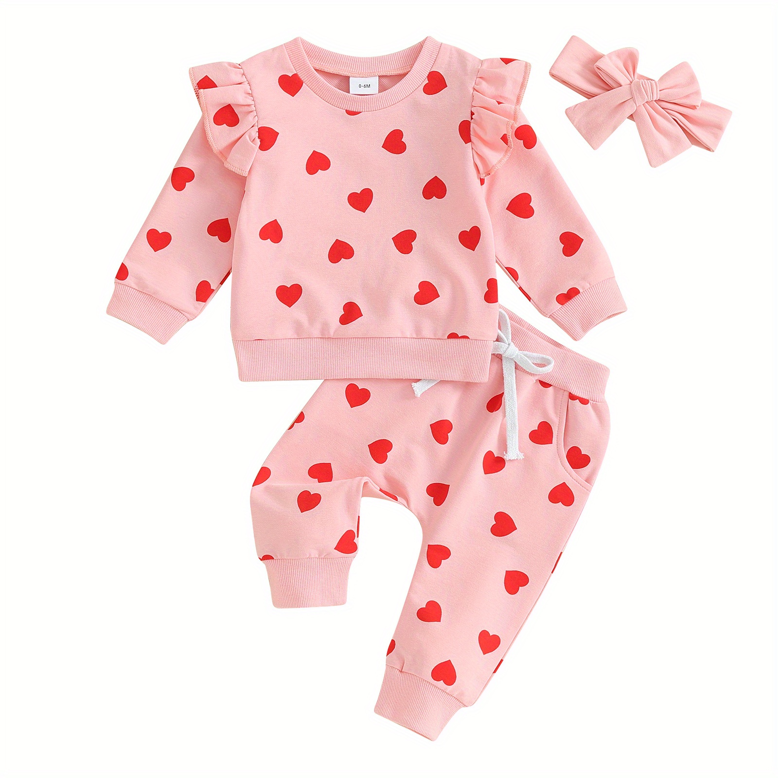 Toddler Girls Valentine's Day Sets Long Sleeve Heart Print Sweatshirt Drawstring Pants Headband Sets
Toddler Girls Valentine's Day Sets Long Sleeve Heart Print Sweatshirt Drawstring Pants Headband Sets