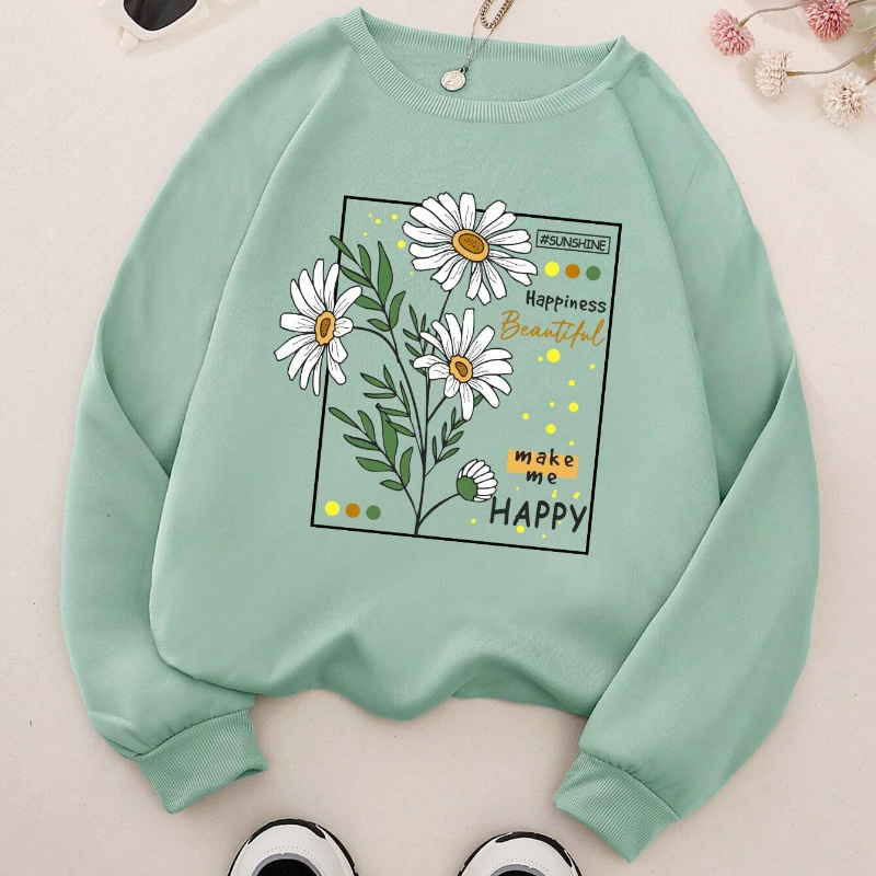 Flower Print Pullover Sweatshirt, Casual Long Sleeve Crew Neck Sweatshirt For Fall & Winter, Women's Clothing
Flower Print Pullover Sweatshirt, Casual Long Sleeve Crew Neck Sweatshirt For Fall & Winter, Women's Clothing