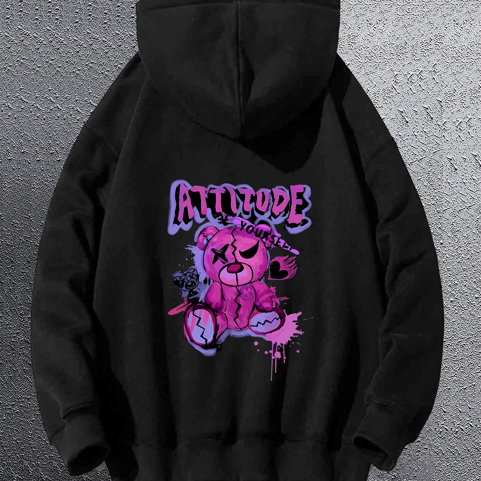 Fashionable Trend Letter Purple Bear Print, Men's Pullover Hoodie, Kangaroo Pocket Long Sleeve Hooded Sweatshirt, Loose Casual Top, Men's Autumn And Winter Clothing
Fashionable Trend Letter Purple Bear Print, Men's Pullover Hoodie, Kangaroo Pocket Long Sleeve Hooded Sweatshirt, Loose Casual Top, Men's Autumn And Winter Clothing