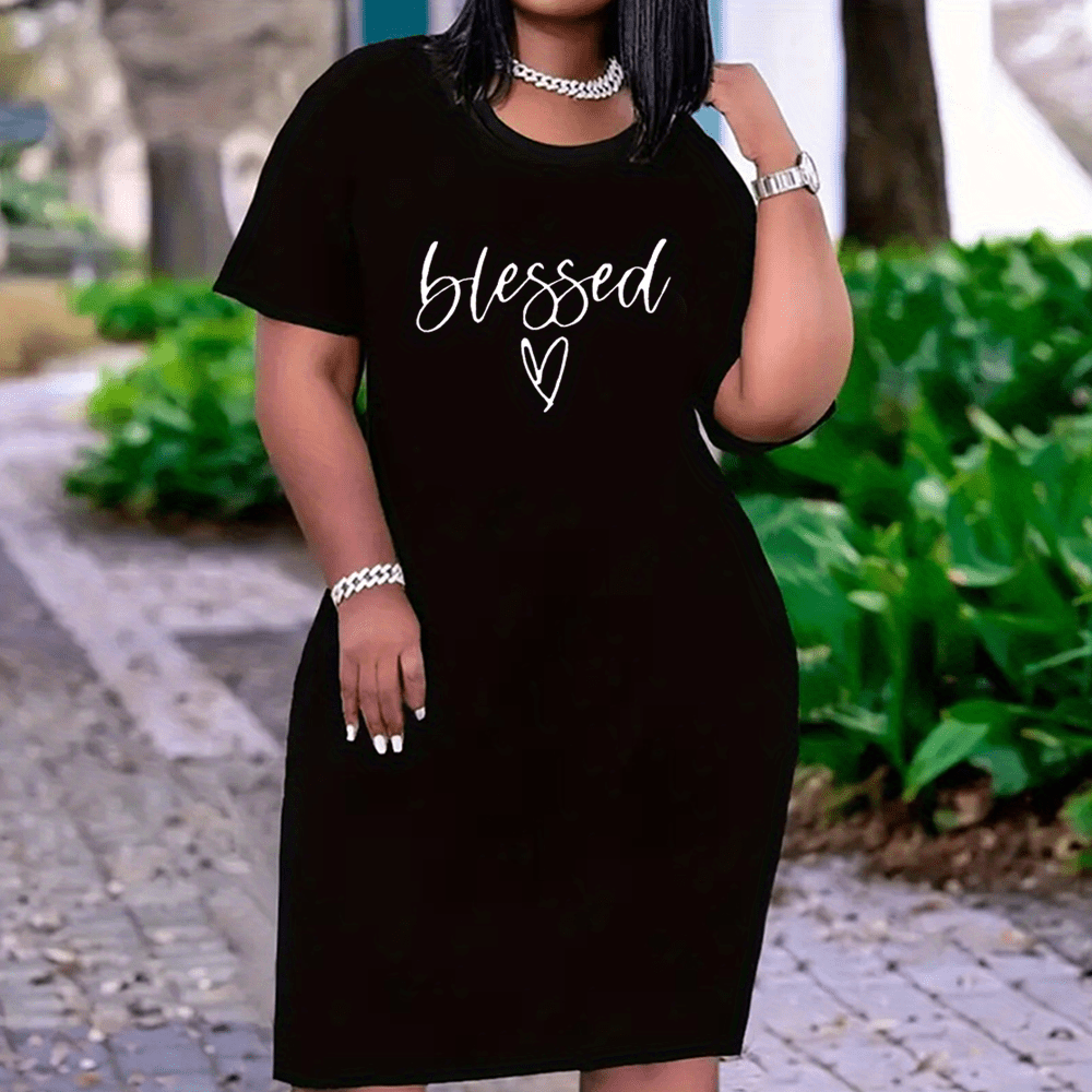 Size Bodycon Dress For Women - Casual Short Sleeve, Crew Neck With Letter Print, Stretchy Polyester , Machine Washable
Size Bodycon Dress For Women - Casual Short Sleeve, Crew Neck With Letter Print, Stretchy Polyester , Machine Washable
