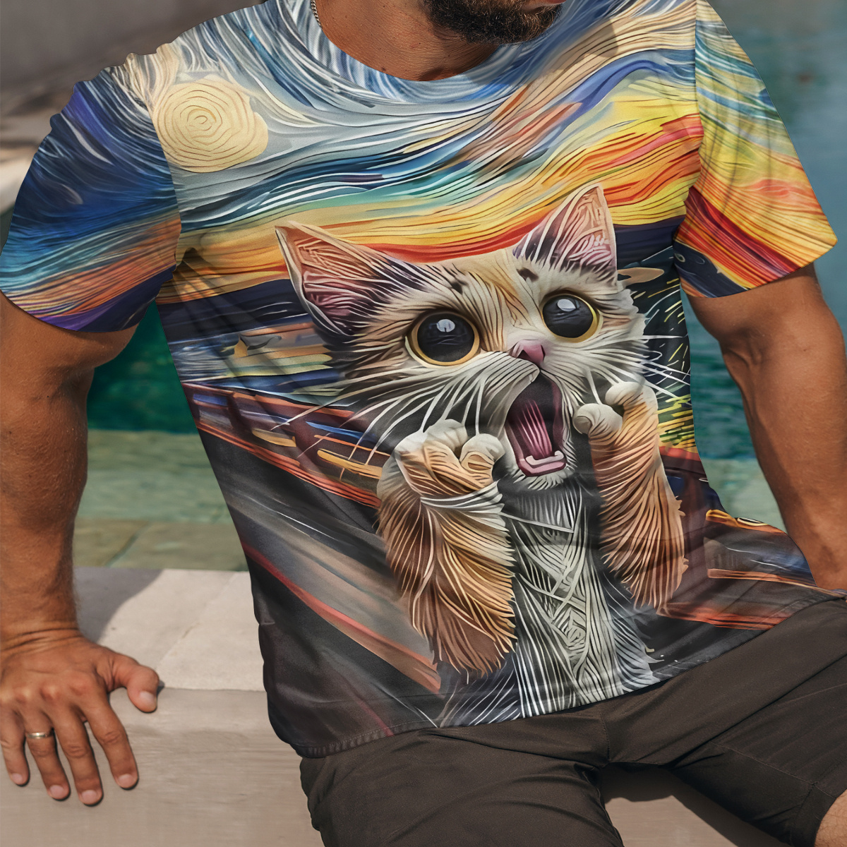 Men's 3d Tiger Print T-shirt - Casual & Sporty, Stretch Fabric, Machine Washable - Summer Outdoor Activities
Men's 3d Tiger Print T-shirt - Casual & Sporty, Stretch Fabric, Machine Washable - Summer Outdoor Activities
