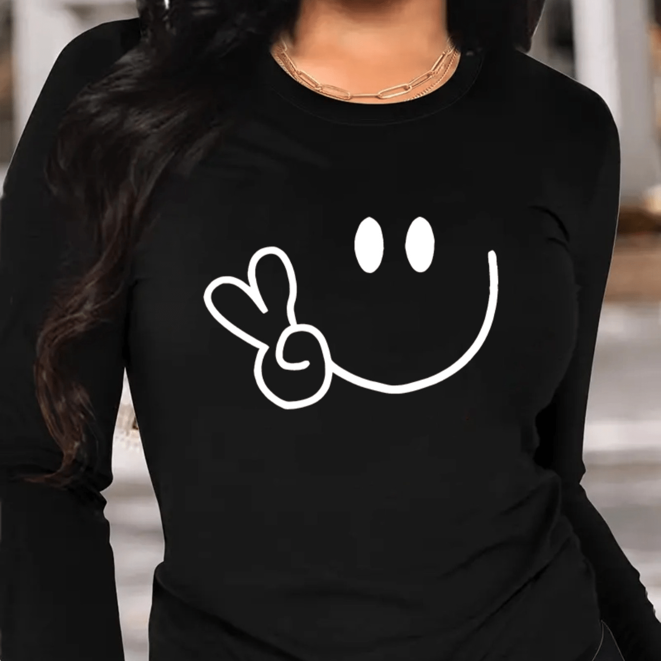 Fashion Ladies Round Neck Long Sleeve T-shirt, Loose Fit, Pattern Print, Women's Clothing
Fashion Ladies Round Neck Long Sleeve T-shirt, Loose Fit, Pattern Print, Women's Clothing