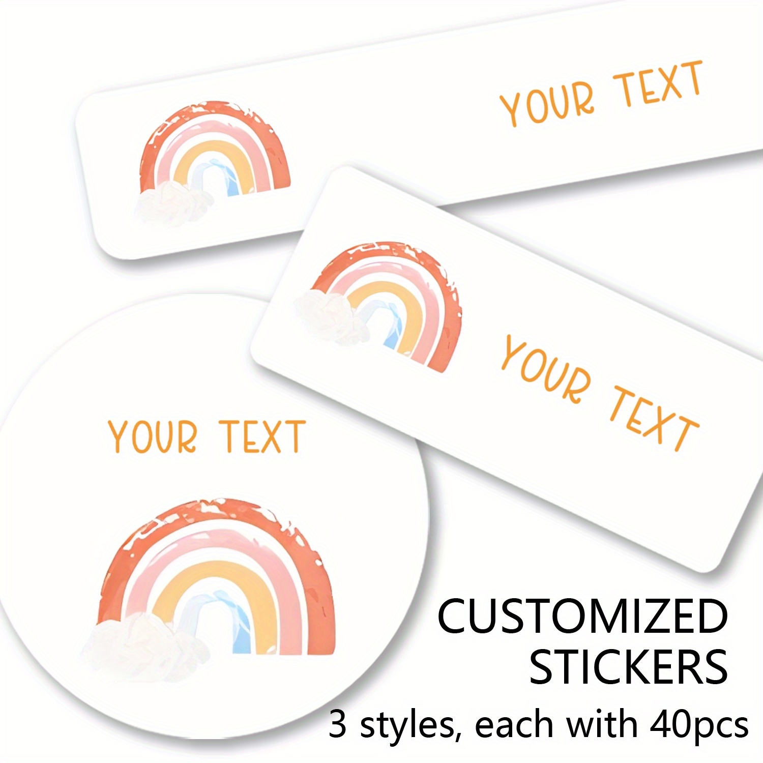 120pcs Custom Personalized Rainbow Stickers, Waterproof Name Labels For School Supplies, Laptops, Water Bottles, Diaries, No Feathers, Paper Material, Themed Decoration Stickers
120pcs Custom Personalized Rainbow Stickers, Waterproof Name Labels For School Supplies, Laptops, Water Bottles, Diaries, No Feathers, Paper Material, Themed Decoration Stickers