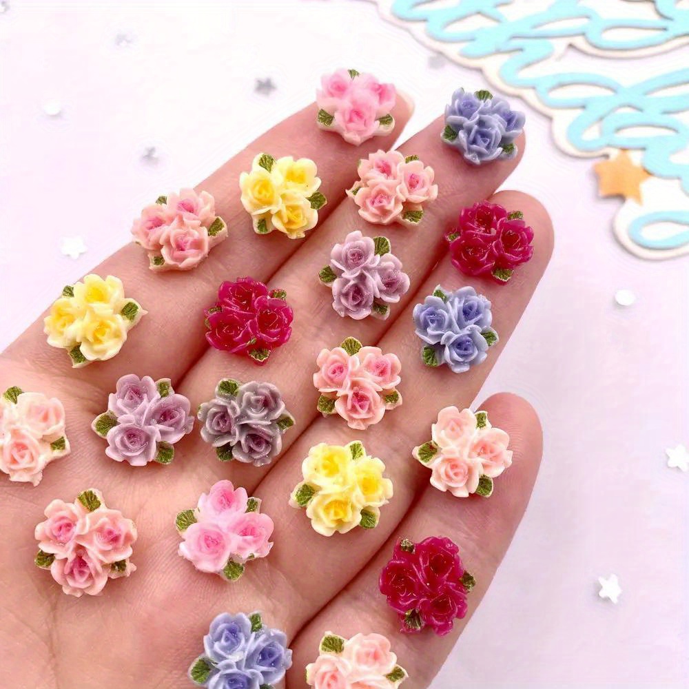 30 Pcs Mixed Resin Mini Colorful 3 Leaf Rose Flat Back Flower Figurines - Perfect For Nail Art, Diy Wedding Scrapbooks, Jewelry Crafts, And Accessories
30 Pcs Mixed Resin Mini Colorful 3 Leaf Rose Flat Back Flower Figurines - Perfect For Nail Art, Diy Wedding Scrapbooks, Jewelry Crafts, And Accessories