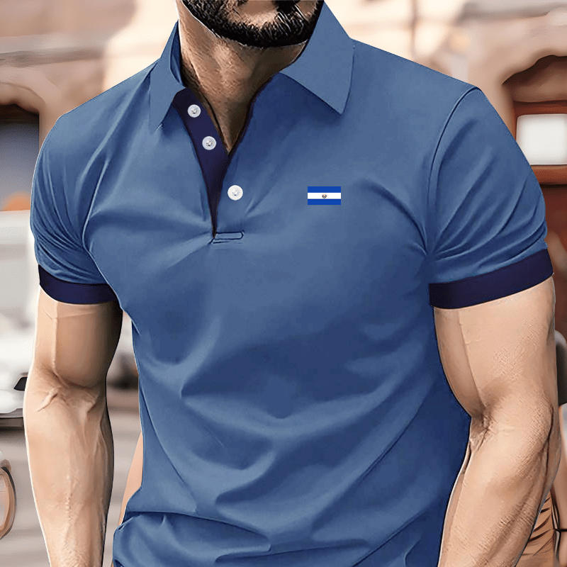 El Salvador Flag Print Men's Breathable Short Sleeved Golf Shirt, Lightweight Top For , Business & Training, Men's Best Summer
El Salvador Flag Print Men's Breathable Short Sleeved Golf Shirt, Lightweight Top For , Business & Training, Men's Best Summer