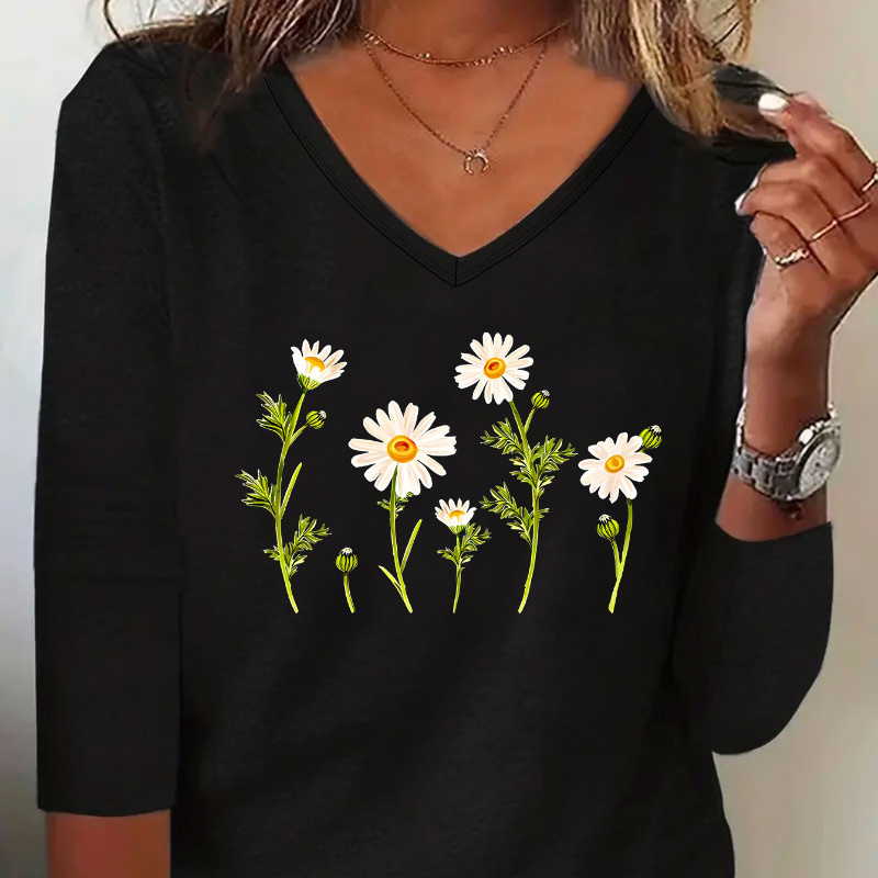 Print V-neck Long Sleeve Lounge Top For Women - Casual Autumn & Winter Wear, Machine Washable
Print V-neck Long Sleeve Lounge Top For Women - Casual Autumn & Winter Wear, Machine Washable