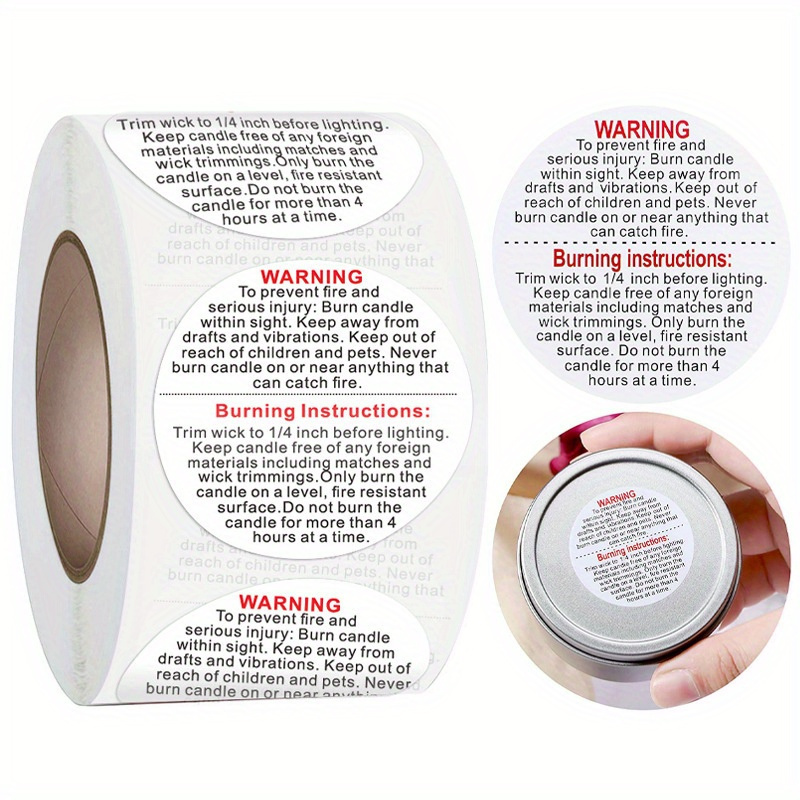 1roll, 500pcs Warning Label Sticker Scented Candle Container Safe Use Tips Self-adhesive Label, Sticker, Business Commodity Packaging Sealing Stickers, Gift Bag Packaging Label
1roll, 500pcs Warning Label Sticker Scented Candle Container Safe Use Tips Self-adhesive Label, Sticker, Business Commodity Packaging Sealing Stickers, Gift Bag Packaging Label
