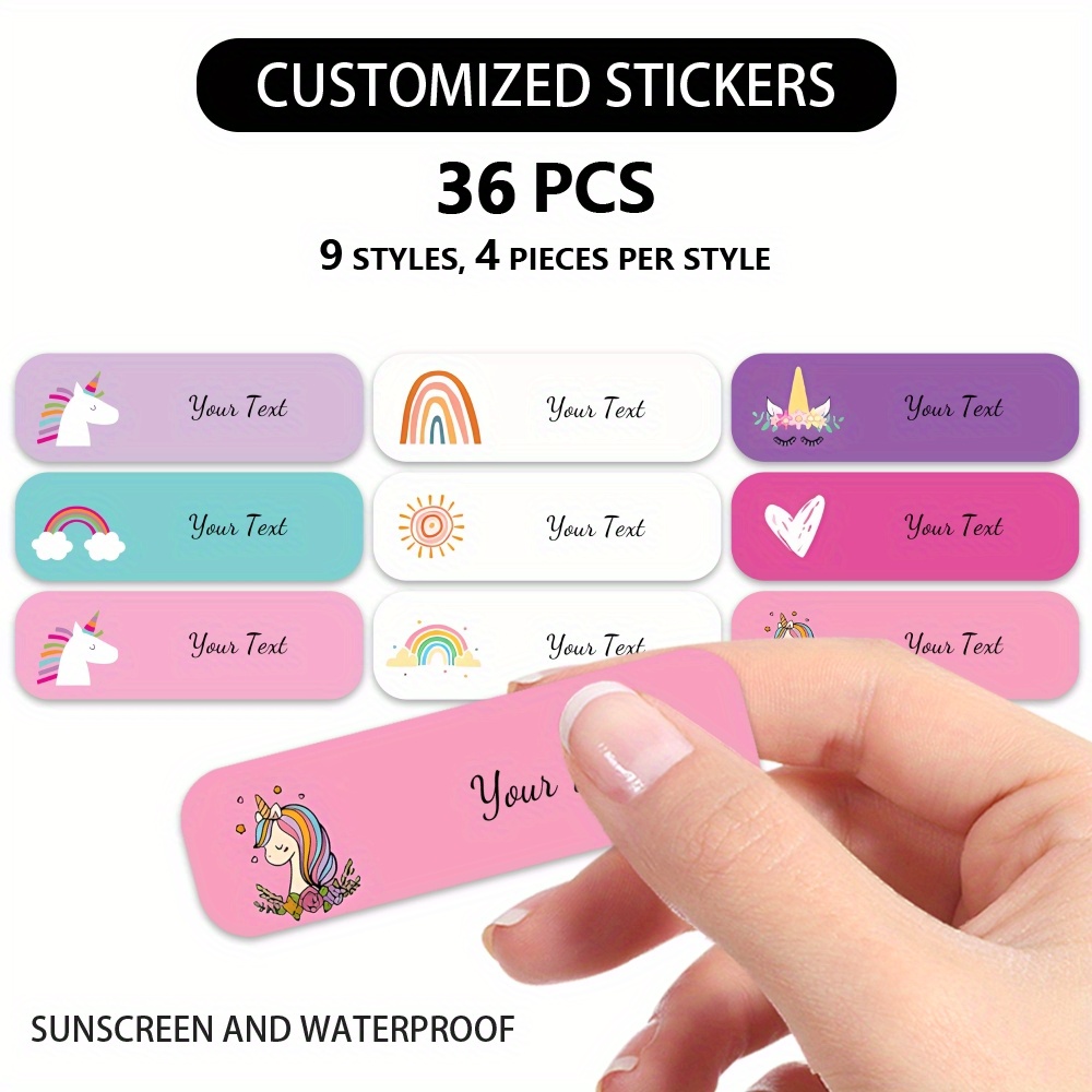 36 Pcs Fun Customized Name Stickers: Waterproof, Sunscreen, And Easy To Tear Off - School Supplies Labels, Water Bottle Notebook Labels
36 Pcs Fun Customized Name Stickers: Waterproof, Sunscreen, And Easy To Tear Off - School Supplies Labels, Water Bottle Notebook Labels