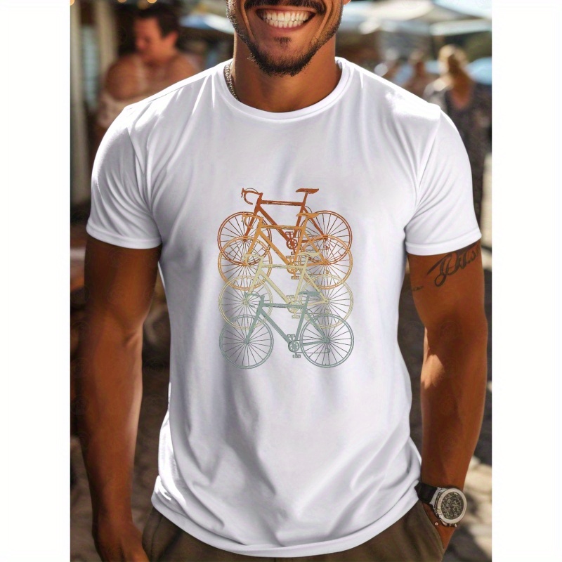 Patterns Of Bicycle Print Spring And Summer Men's Short-sleeved T-shirts Printed Tops Summer T-shirts
Patterns Of Bicycle Print Spring And Summer Men's Short-sleeved T-shirts Printed Tops Summer T-shirts