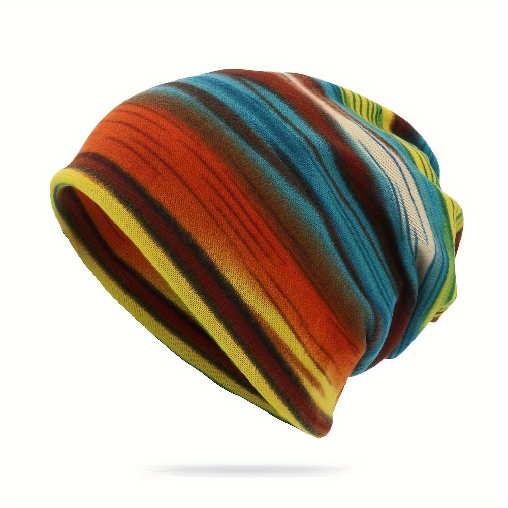 1pc Men's Street Style Knit Beanie Hat With Polyester Fiber, Colorful Striped Pattern, Casual And Warm
1pc Men's Street Style Knit Beanie Hat With Polyester Fiber, Colorful Striped Pattern, Casual And Warm