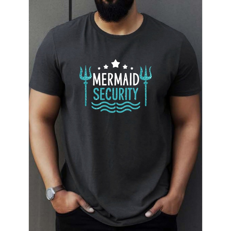 Men's Mermaid Security Graphic Tee, 100% Polyester Crew Neck Short Sleeve T-shirt, Casual Summer Knit Fabric Top With Stretch, Regular Fit - 150gsm
Men's Mermaid Security Graphic Tee, 100% Polyester Crew Neck Short Sleeve T-shirt, Casual Summer Knit Fabric Top With Stretch, Regular Fit - 150gsm