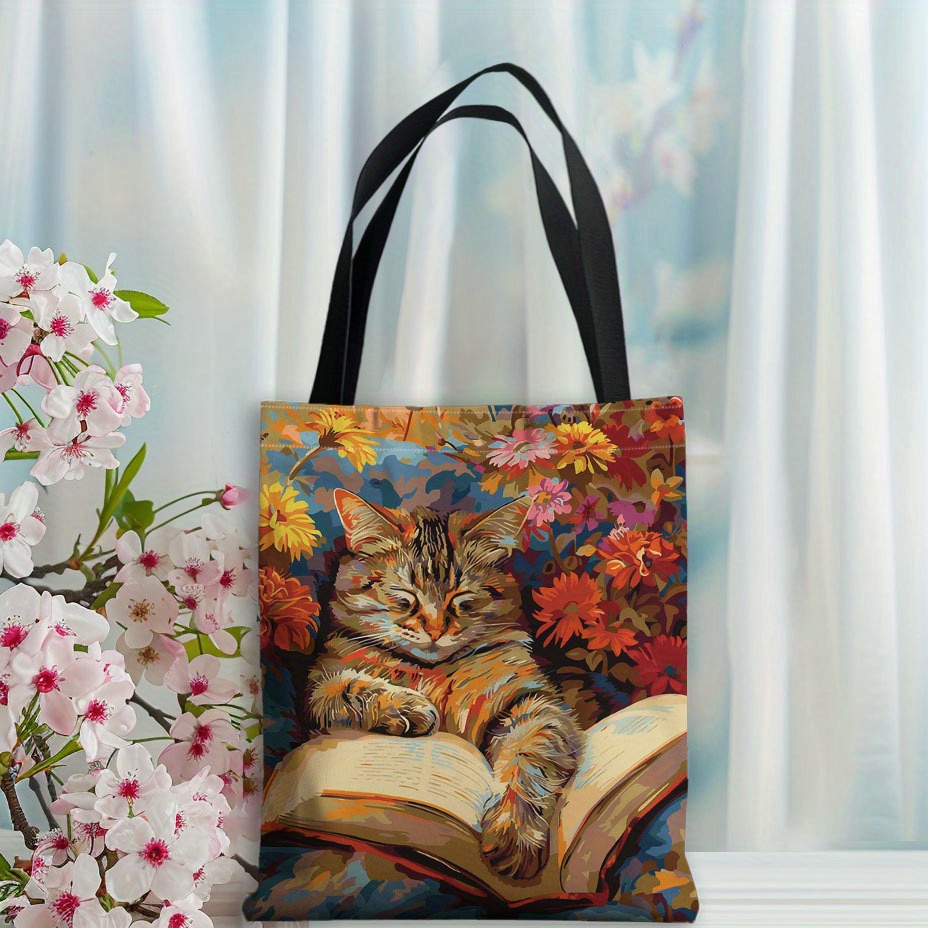 Festive Cat Sleeping With Book Pattern Canvas Tote Bag - Shopping, , And Repeated Use
Festive Cat Sleeping With Book Pattern Canvas Tote Bag - Shopping, , And Repeated Use